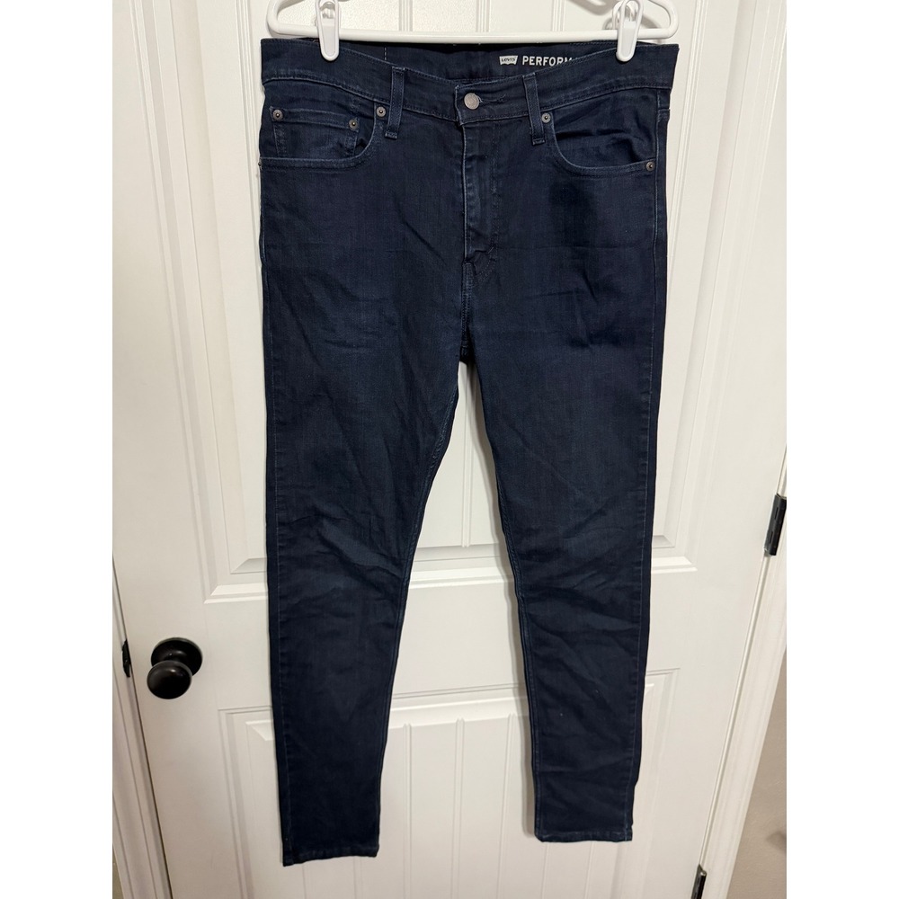 Levi's Jeans Mens 32x34 512 Slim Taper Performance Dark Wash Blue Denim EUC